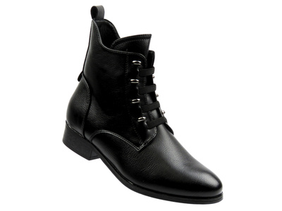 Dámské černé zateplené kotníkové boty - Potocki 25-12665