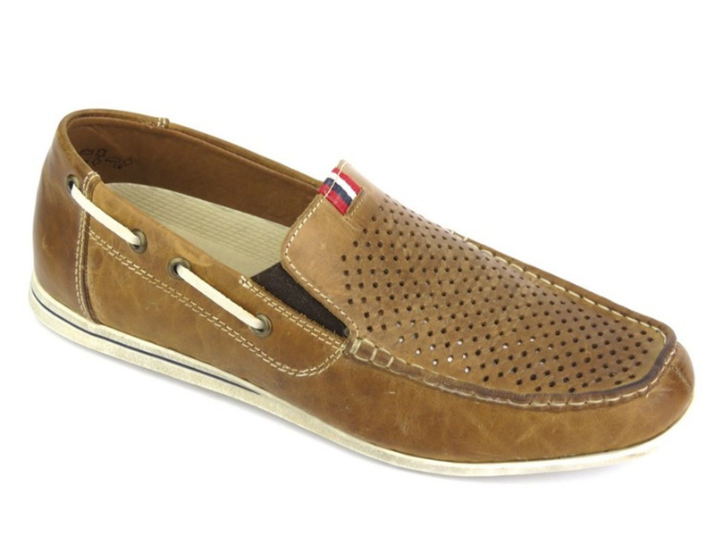 Pánské boty, benátské mokasíny Rieker 09765, hnědé