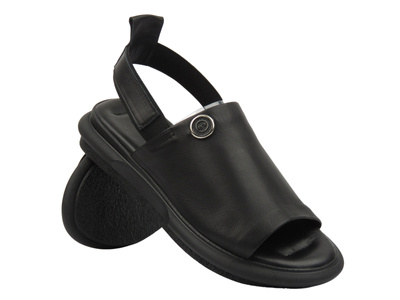 Elegantní dámské sandály z přírodní kůže - Bombonella 501.24309-1, černá
