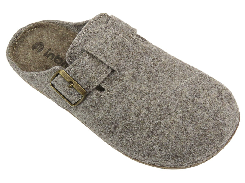 Pánské plstěné pantofle s koženou vsadkou - INBLU VE-02, tmavě modrá