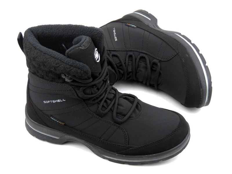 Černé dámské sněhule AMERICAN CLUB SN02, Softshell a Tripletex