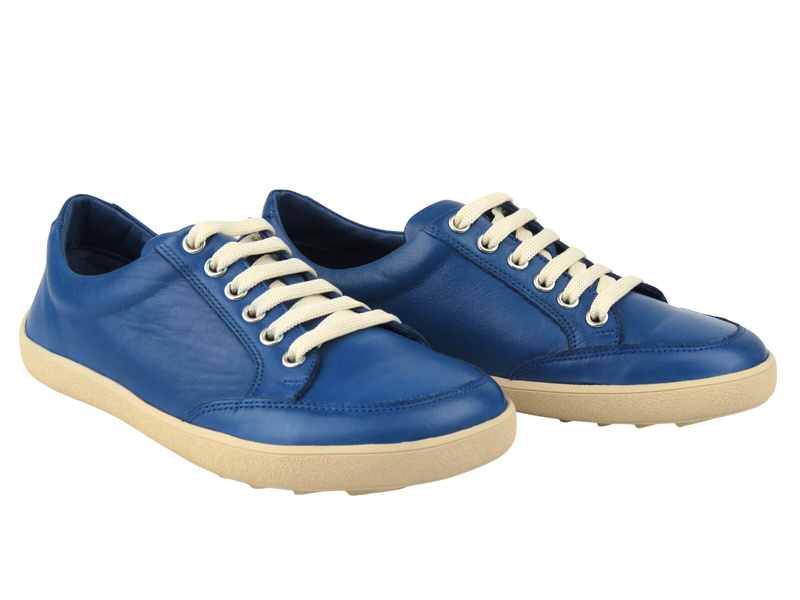 Barefoot kožené minimalistické dámské polobotky Nika Komfort 26014, modré