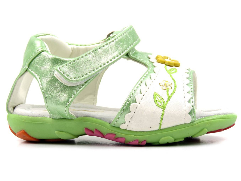 Dětské sandály s koženou stélkou - FLAMI 616-86612C, zelené