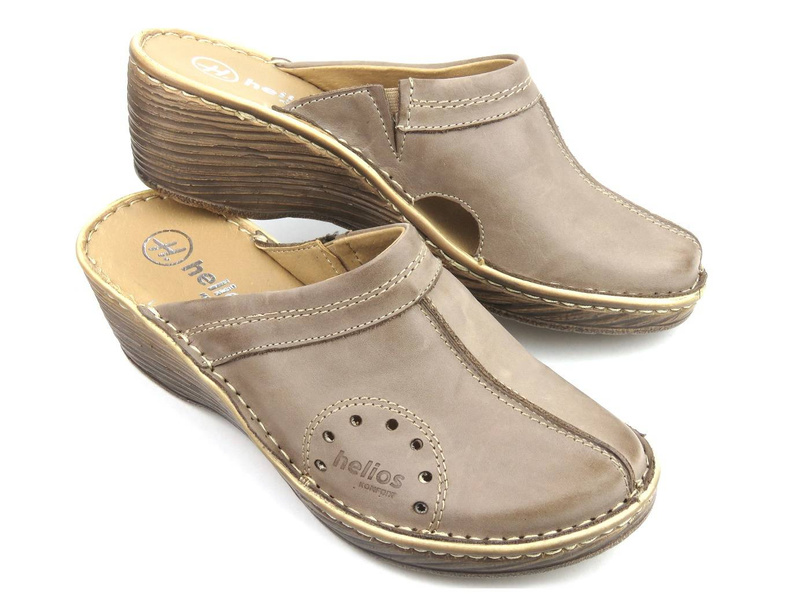 Pohodlné dámské sandály na klínku - HELIOS Komfort 624, béžová