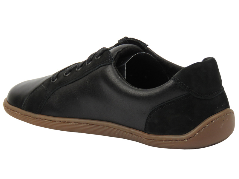 Barefoot kožené minimalistické černé dámské polobotky Wasak 0743 ve šířce H