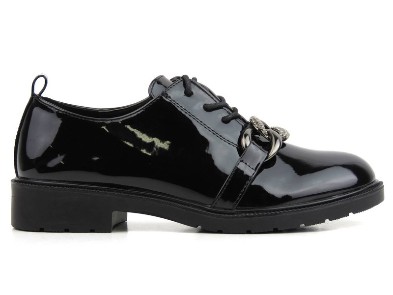 Dámské patentky s ozdobným řetízkem - S.BARSKI HY05-323A, černá