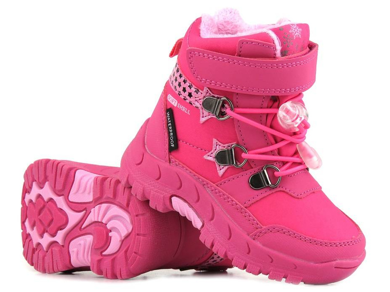 Nepromokavé dětské sněhule - AMERICAN CLUB Softshell HL 68/22, růžové