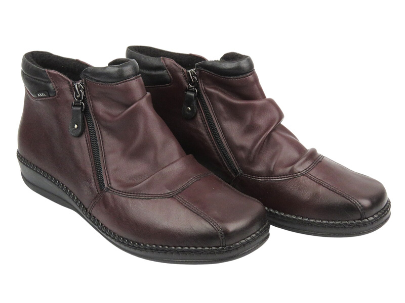 Pohodlné dámské kotníkové boty na zip - Axel 1725, černé