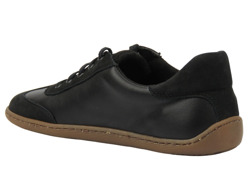 Barefoot kožené minimalistické černé dámské polobotky Wasak 0744 v šířce H