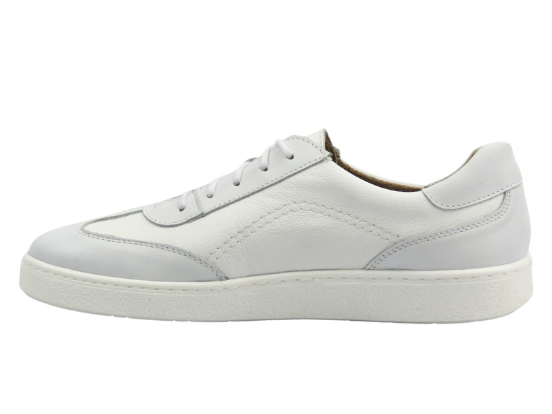 Pánské bílé kožené barefoot minimalistické polobotky Helios Komfort 830