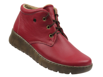 Červené dámské kotníkové boty polské značky HELIOS Komfort 793
