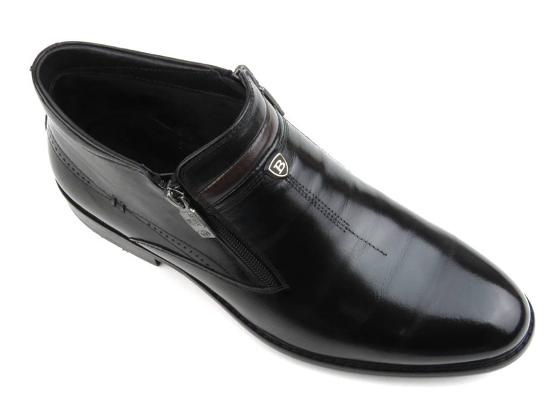 Elegantní pánské kotníkové boty na zip - JOHN DOUBARE YGFR-Z106-306-1, černé