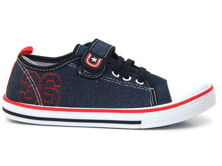American Club TEN dětské tenisky 83/23 84/23, tmavě modrá s červenou