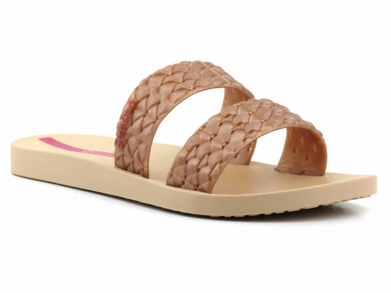 Pohodlné dámské tobogány se zapletenými pásky - Ipanema 83243, metalická růžová