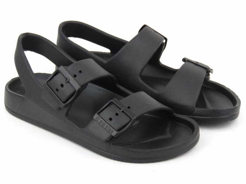 Lehké dámské pěnové sandály s přezkami - Big Star LL274745, černé