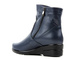 Pohodlné, kožené dámské kotníkové boty zateplené vlnou - AGXBUT 517, tmavě modrá