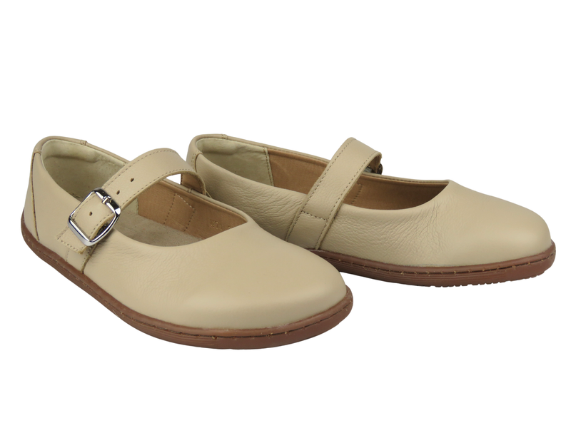 Barefoot kožené minimalistické polobotky Helios Komfort 471 ecru