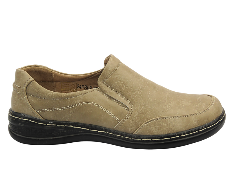 Pohodlné dámské nazouvací polobotky béžové UNISOFT 24PB02-7021