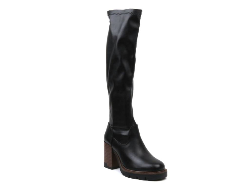 Vysoké dámské kozačky z ekokůže - Potocki 23-12246, černé