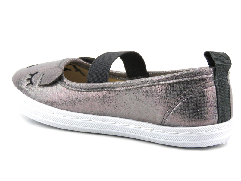 Pantofle pro dívky - AXIM 5TE22110, šedé se smajlíkem