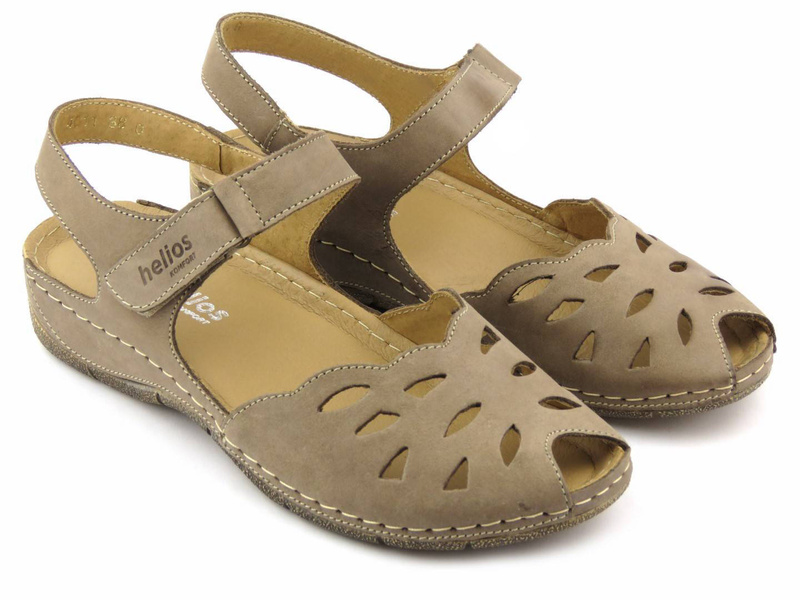 Dámské sandály s prolamovaným svrškem - HELIOS Komfort 4011, béžová