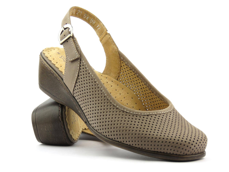 Pohodlné dámské sandály na klínku - Kosela Medic 9282, béžová