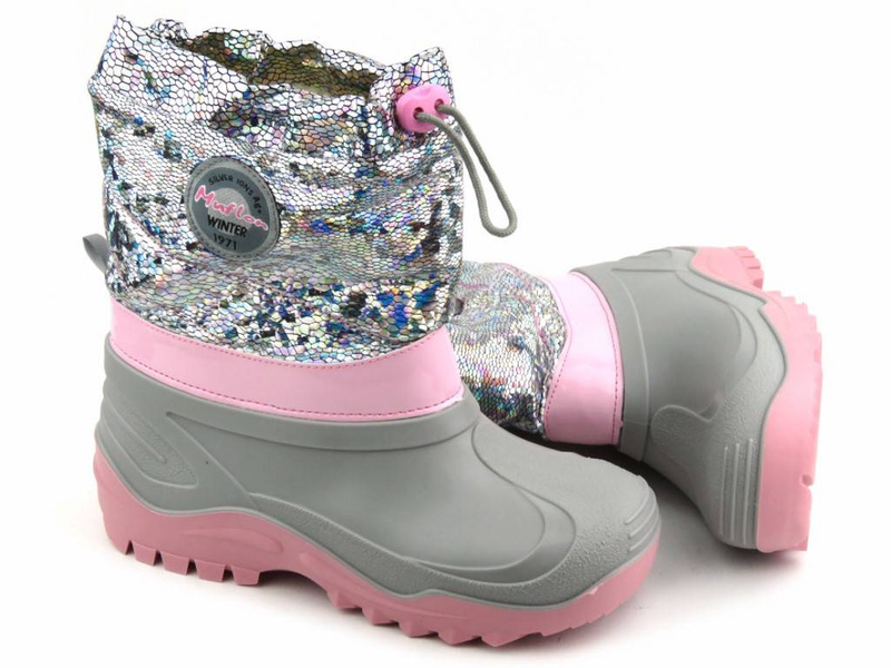 Teplé dětské sněhule s lesklými šupinami - Ren But Muflon 32-468