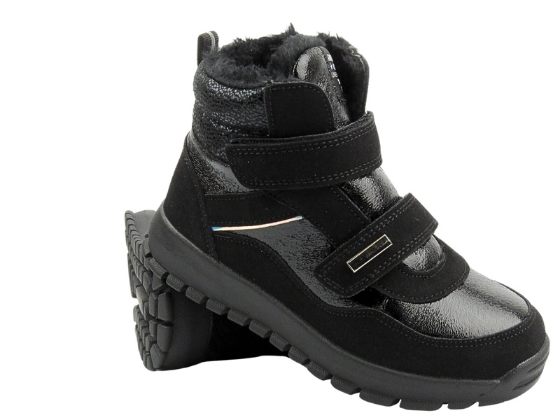 Sněhule, dětské boty na suchý zip AMERICAN CLUB ES 142/23, černé
