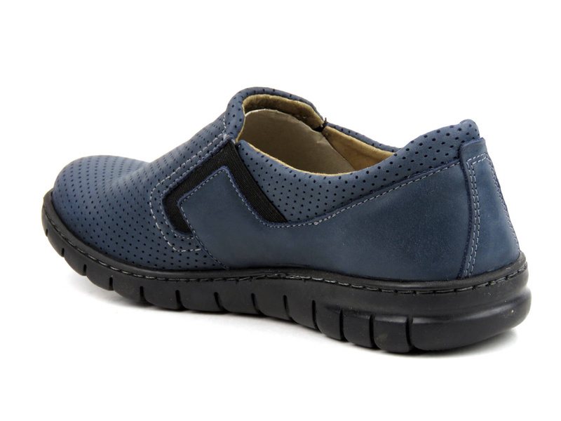 Pohodlné dámské nazouváky - Helios Komfort 329, tmavě modrá