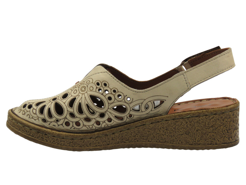 Pohodlné dámské sandály s uzavřenou špičkou - COMFORTABEL 720040-08, béžová