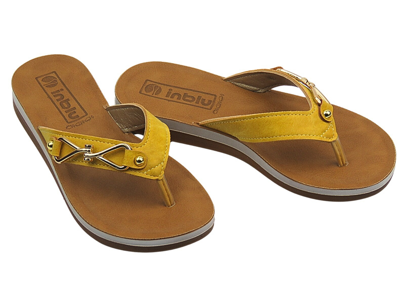 Žabky dámské se zdobením – INBLU ZO-12, žluté