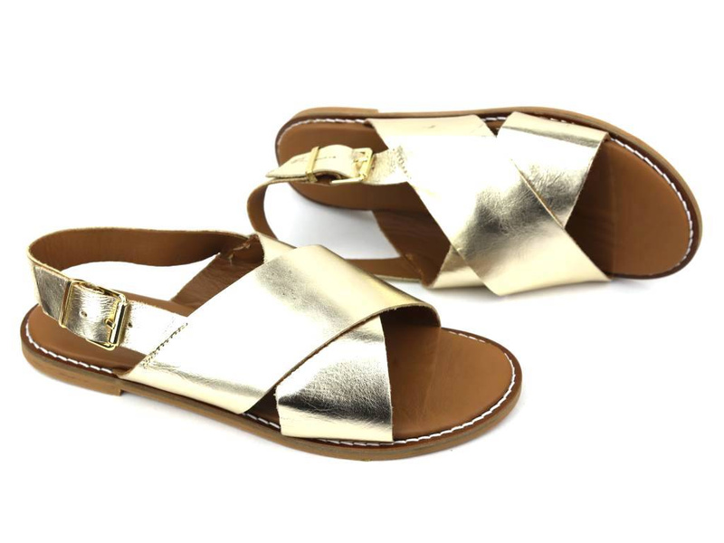 Dámské zlaté ploché sandály - VENEZIA MRZ10904