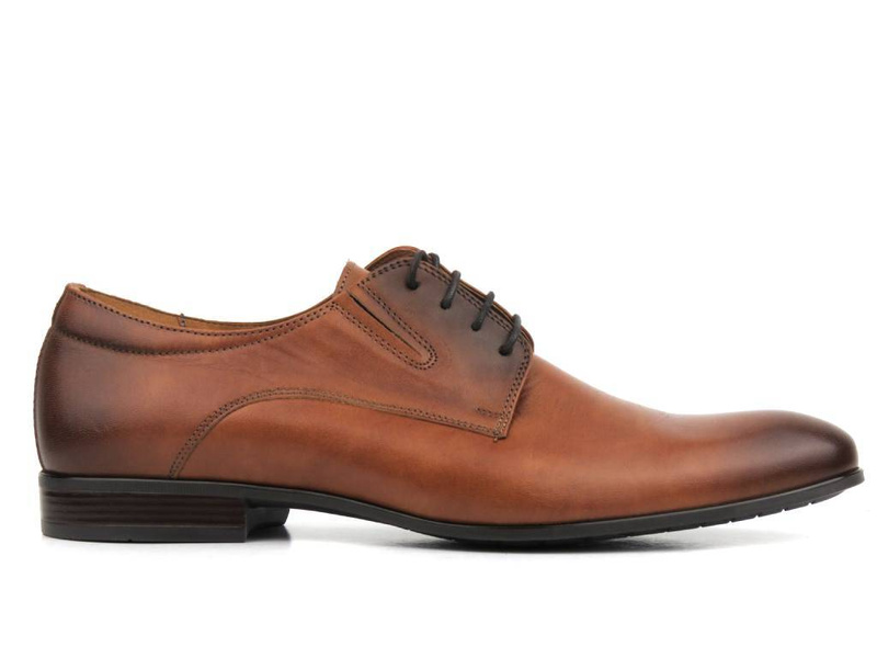Kožené boty, pánské společenské oxfordky Conhpol 8196-1353, hnědé
