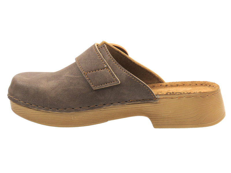 Dámské pantofle, dřeváky na jemném podpatku – INBLU TF-01, hnědé