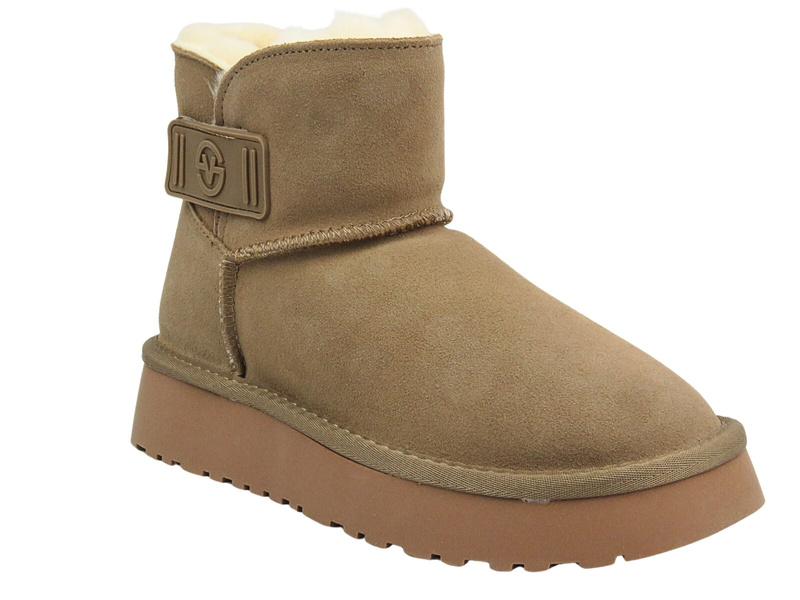 Dámské nazouváky do sněhu - BIG STAR MM274160, béžové