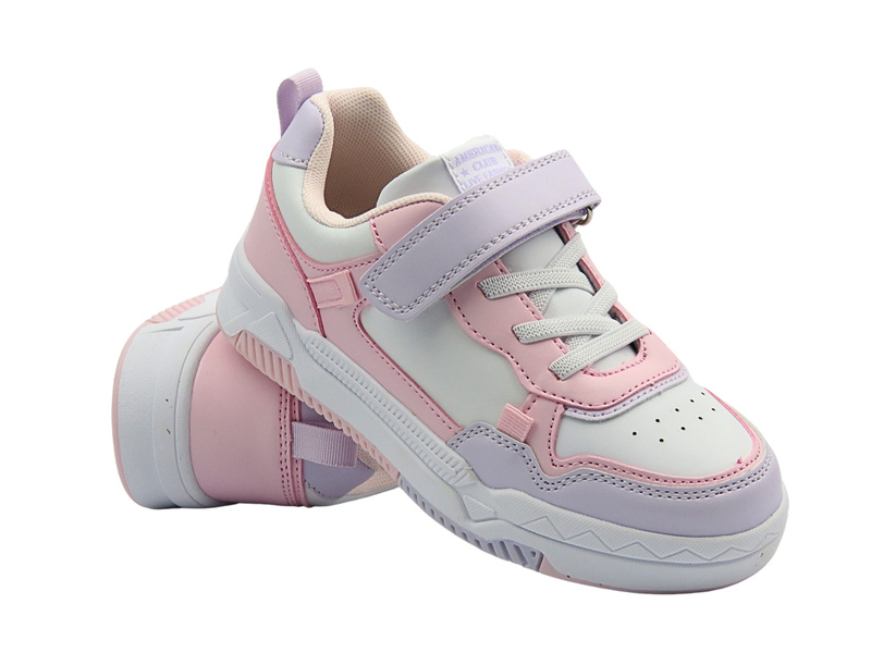 Dětské sportovní boty American Club ES 177, bílo-růžové