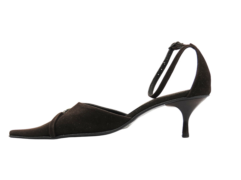 Lodičky na jehlovém podpatku hnědé s nastavitelným páskem Ver Giovanni 512/6/F2