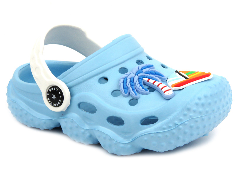 Žabky, dívčí dřeváky sandály - AMERICAN CLUB NH 75/23, NH 76/23, fialové s duhou