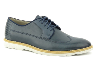 Kožené pánské kalhoty Clarks Gambeson Style, tmavě modrá