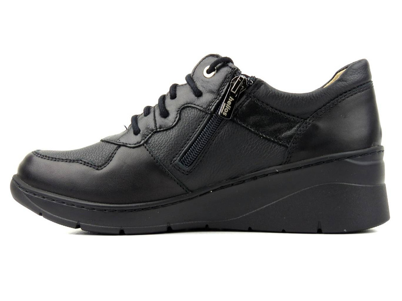 Dámské tenisky na zip a šněrování - Helios Komfort 347, černé