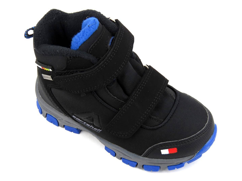 Dětské zimní trekingové kalhoty s fleecem - AMERICAN CLUB Soft Shell WT70/21, černé