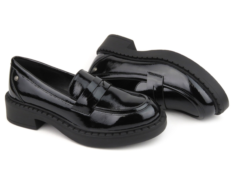 Dámské lakované boty a mokasíny - Potocki 23-12174, černé