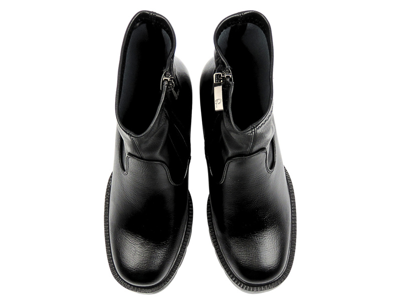 Dámské kotníkové boty na podpatku černé Potocki 25-12419