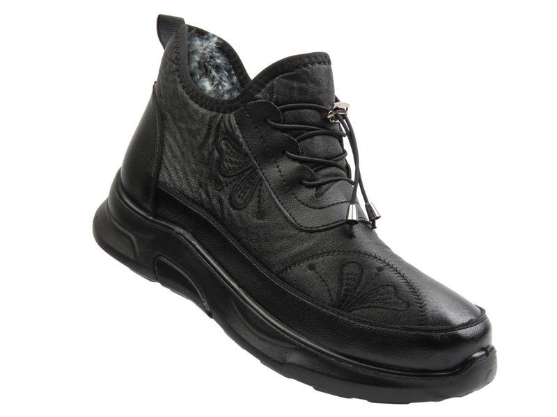 Zateplené dámské kotníkové boty - Potocki 23-12168, béžové