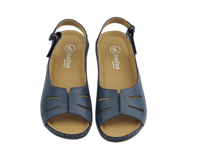 Kožené dámské sandály tmavě modré HELIOS Komfort 117