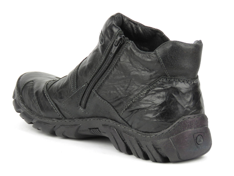 Pánské kožené kotníkové boty Jamark 813, černé - 48-49