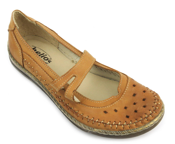 Dámské polobotky z přírodní kůže - HELIOS Comfort 792, hnědé