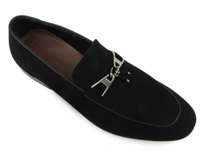 Semišové mokasíny, pánské boty JOHN DOUBARE D778-162B-18, černé