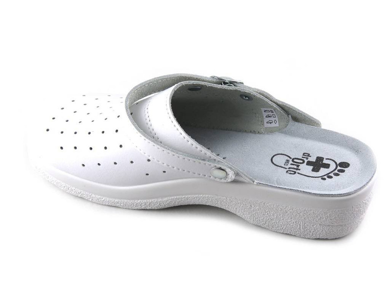 Kožené dámské sanitární a zdravotní pantofle - Dr Orto 157D002, bílé