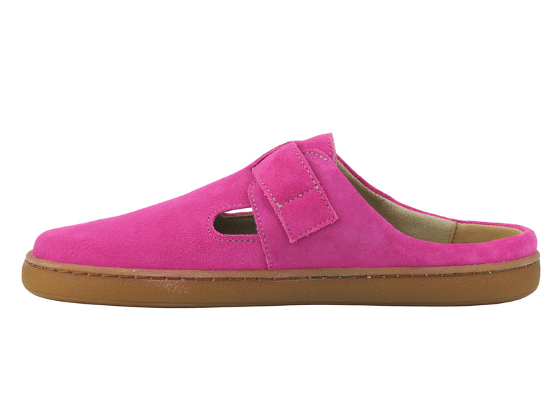 Dámské minimalistické kožené pantofle Barefoot Nika Komfort 1471, fuchsiová
